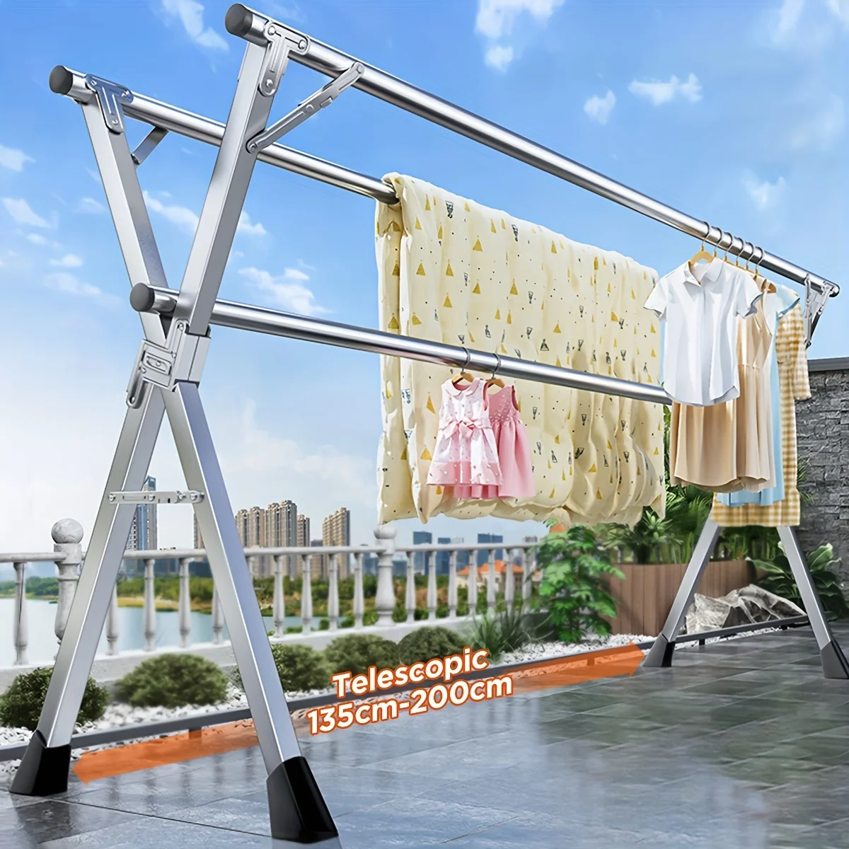 78.7 Inches Folding Outdoor Indoor, Drying Rack Clothing Collapsible, Foldable Laundry Drying Rack, Heavy Duty Stainless Steel
78.7 Inches Folding Outdoor Indoor, Drying Rack Clothing Collapsible, Foldable Laundry Drying Rack, Heavy Duty Stainless Steel