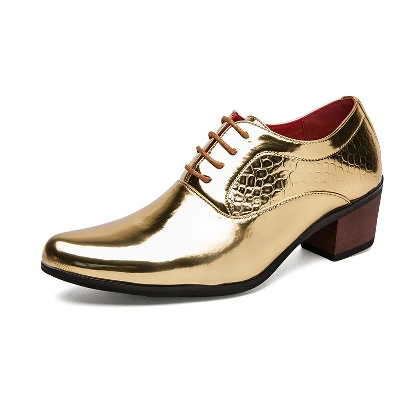 Men's Shoes Classic Gold Pointed End Business Dress Shoes Fashion Men's Casual Leather Shoes Lace Up Thick Heel Brogues Footwear
Men's Shoes Classic Gold Pointed End Business Dress Shoes Fashion Men's Casual Leather Shoes Lace Up Thick Heel Brogues Footwear