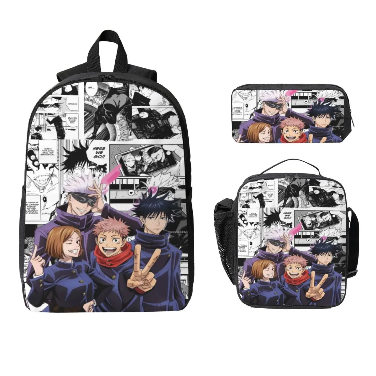 3Pcs Jujutsus Kaisens School bags Set for Kids Pen Bags Backpack Sets with Lunch Box For Primary School Students Knapsack
3Pcs Jujutsus Kaisens School bags Set for Kids Pen Bags Backpack Sets with Lunch Box For Primary School Students Knapsack