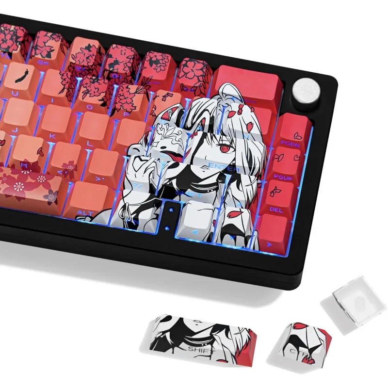 Japanese Anime Theme PBT Keycaps,131 Keys Cherry Profile Dye-Sub Side Print Shine Through Custom Key Cap For Mechanical Keyboard
Japanese Anime Theme PBT Keycaps,131 Keys Cherry Profile Dye-Sub Side Print Shine Through Custom Key Cap For Mechanical Keyboard