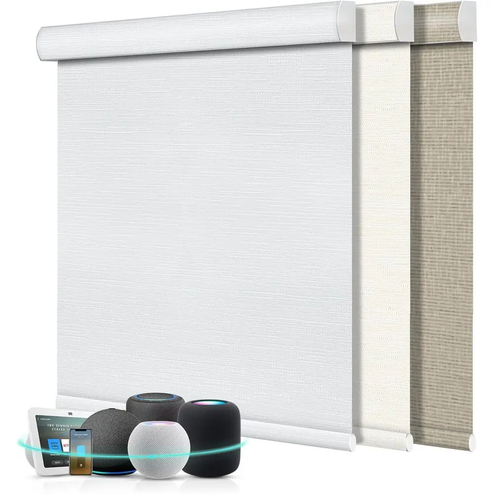 Motorized Blinds with Remote Control, HomeKit & Alexa Compatible, Custom Blackout Shades in Cream White
Motorized Blinds with Remote Control, HomeKit & Alexa Compatible, Custom Blackout Shades in Cream White