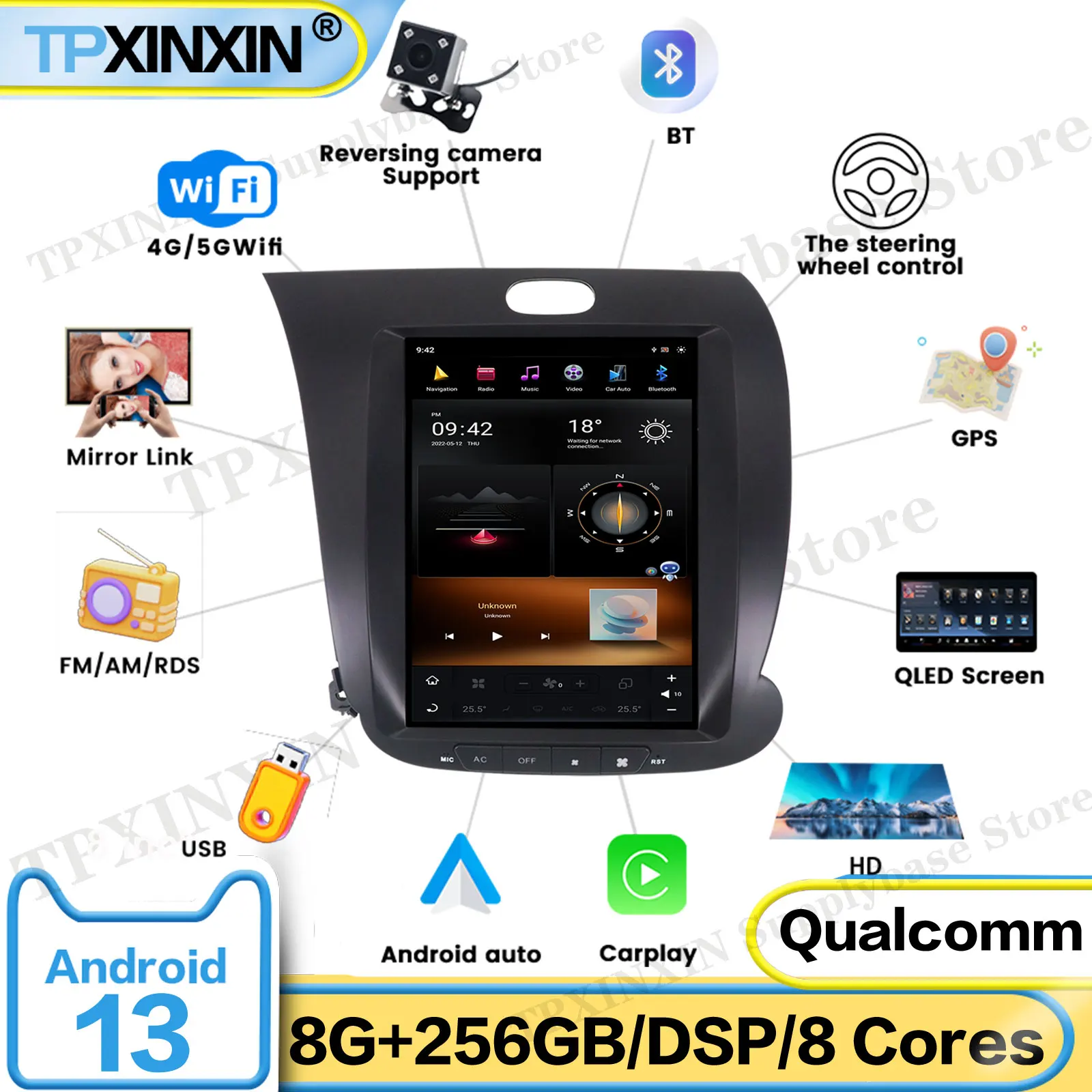 For Kia K3 2013-2017 Android Car Radio Multimedia Video Player Wireless Carplay Autoradio Stereo GPS Navigation Head Unit
For Kia K3 2013-2017 Android Car Radio Multimedia Video Player Wireless Carplay Autoradio Stereo GPS Navigation Head Unit