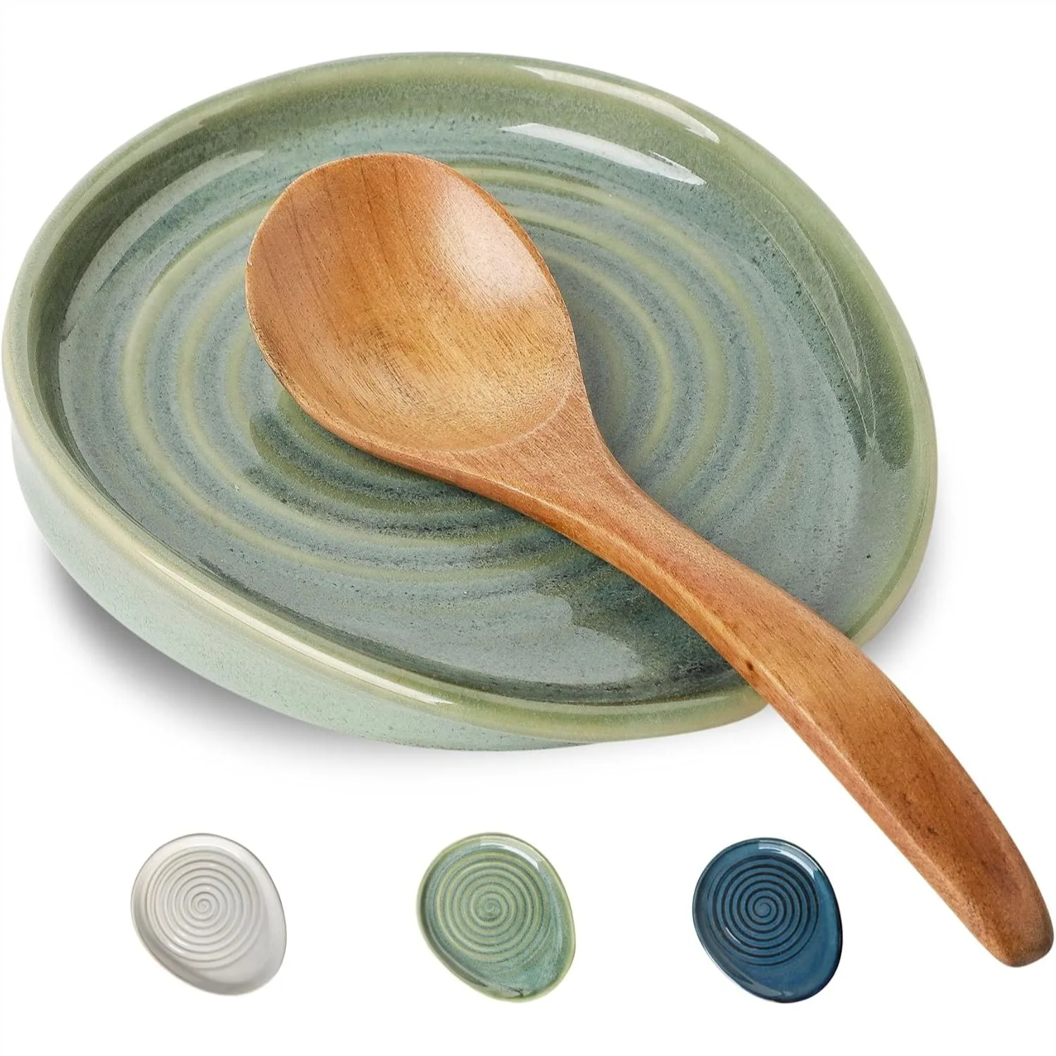 Ceramic Spoon Rest for Stove Top, Kitchen Counter Spoon Holder, Glazed Green Utensil Rest for Spoons Ladles Spatula
Ceramic Spoon Rest for Stove Top, Kitchen Counter Spoon Holder, Glazed Green Utensil Rest for Spoons Ladles Spatula