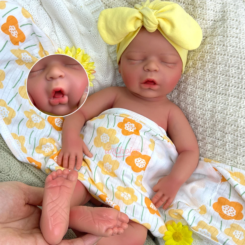 45cm Full Body Solid Silicone Reborn Baby Girl with Hand-Painted Veins Lifelike Art Doll Can Open Mouth for Collector Gift
45cm Full Body Solid Silicone Reborn Baby Girl with Hand-Painted Veins Lifelike Art Doll Can Open Mouth for Collector Gift