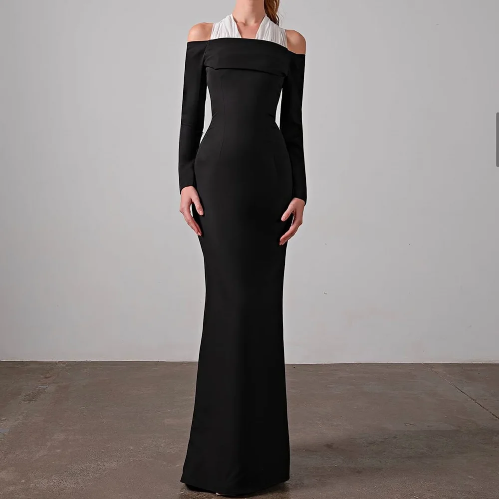 Customized Black A-Line Prom Dresses Floor-length Backless Full Sleeve Evening Gown Simple Fashino Draped Casual Party Gown
Customized Black A-Line Prom Dresses Floor-length Backless Full Sleeve Evening Gown Simple Fashino Draped Casual Party Gown