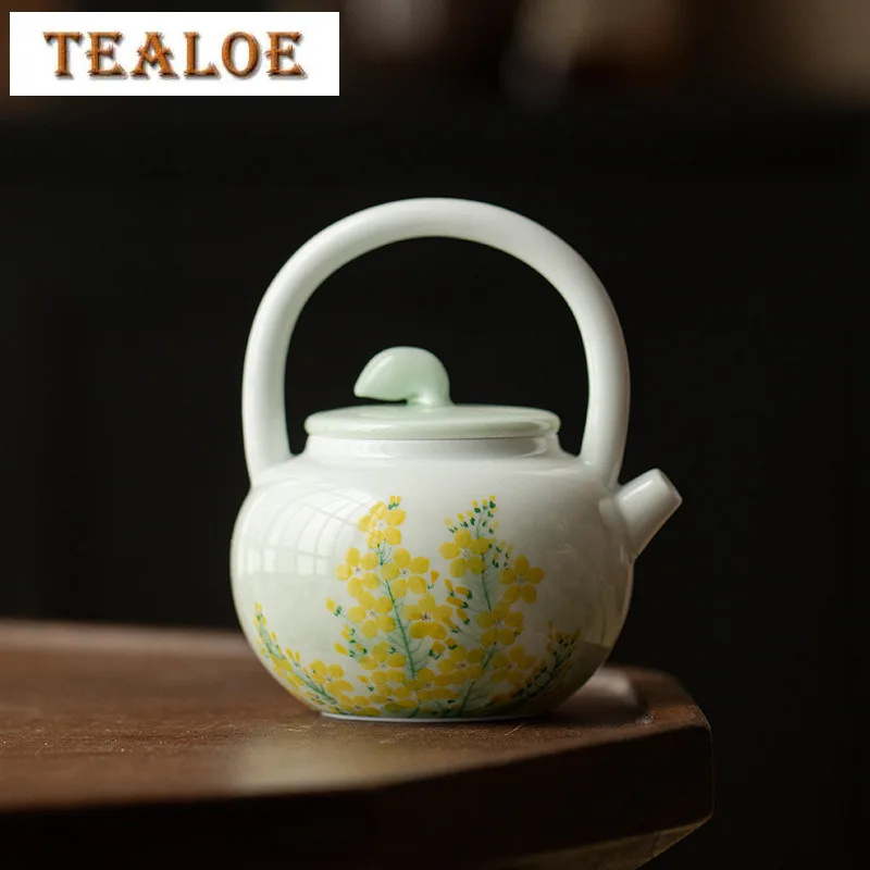 130ml Hand Drawn Rapeseed Flower Creative Ceramic Teapot Luxury Tea Infuser Pot Tea Brewing Kettle With Filter Chinese Tea Set
130ml Hand Drawn Rapeseed Flower Creative Ceramic Teapot Luxury Tea Infuser Pot Tea Brewing Kettle With Filter Chinese Tea Set
