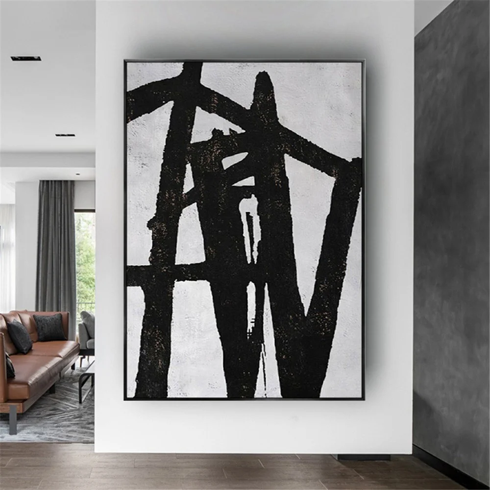 Handmade black and white Abstract Oil Painting With Lines Textures Modern Home large Wall Art Canvas Paintings Decor living room
Handmade black and white Abstract Oil Painting With Lines Textures Modern Home large Wall Art Canvas Paintings Decor living room