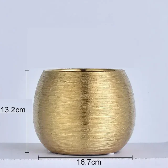 Golden Brushed Ceramic Flower Pots Decorative Round Gilded Vase Plant Arrangement Porcelain Vases Nordic Home Decor
Golden Brushed Ceramic Flower Pots Decorative Round Gilded Vase Plant Arrangement Porcelain Vases Nordic Home Decor