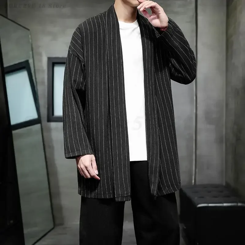 Traditional Japanese Samurai Costume Casual Stripe Shirt Plus Size Men Kimono Cardigan Jacket Harajuku Kimono Yukata Haori Gown
Traditional Japanese Samurai Costume Casual Stripe Shirt Plus Size Men Kimono Cardigan Jacket Harajuku Kimono Yukata Haori Gown