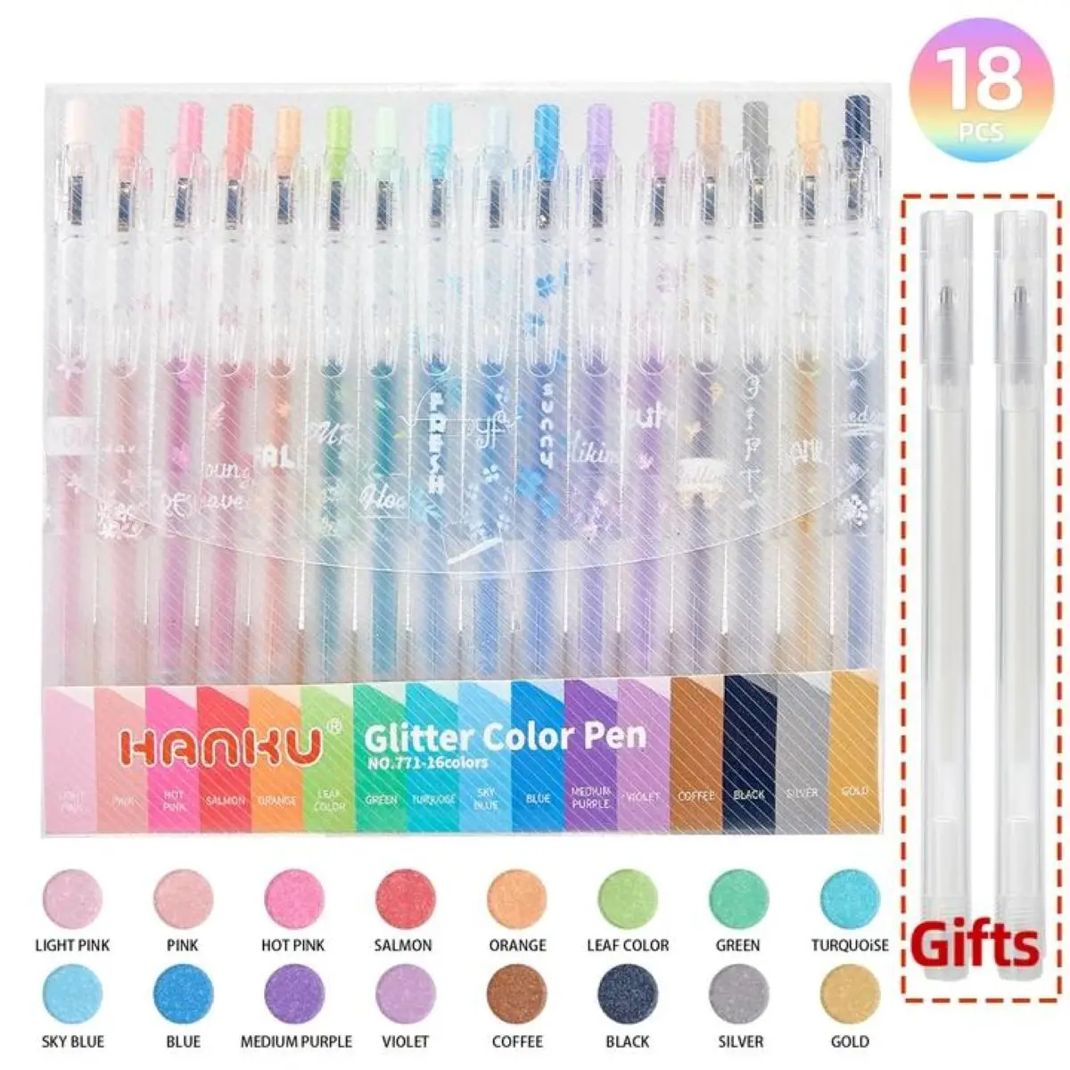 16/18 Colors Glitter Gel Pens Set, Sparkle Metallic Markers for Adult Coloring Books, Journaling, Drawing, DIY Card Making
16/18 Colors Glitter Gel Pens Set, Sparkle Metallic Markers for Adult Coloring Books, Journaling, Drawing, DIY Card Making