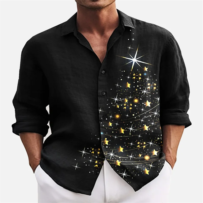 2026 Christmas Black Men's Long Sleeve Shirt Shiny Gold Christmas Tree Elastic Extra Large Button Shirt Gift
2026 Christmas Black Men's Long Sleeve Shirt Shiny Gold Christmas Tree Elastic Extra Large Button Shirt Gift