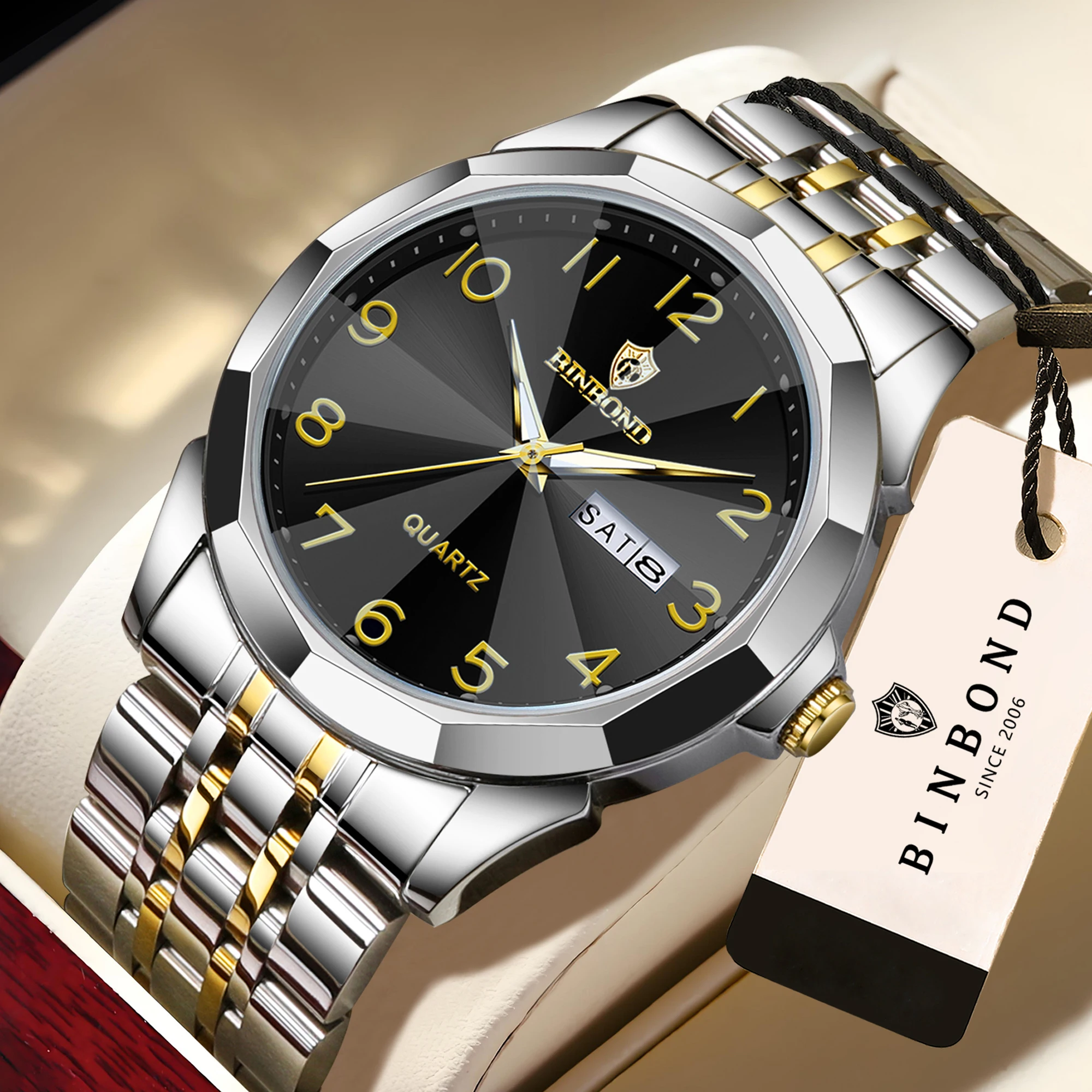BINBOND Men's Quartz Watch Luxury Sturdy Luminous Waterproof Week Display Auto Date Accurate Stainless Steel Reloj
BINBOND Men's Quartz Watch Luxury Sturdy Luminous Waterproof Week Display Auto Date Accurate Stainless Steel Reloj