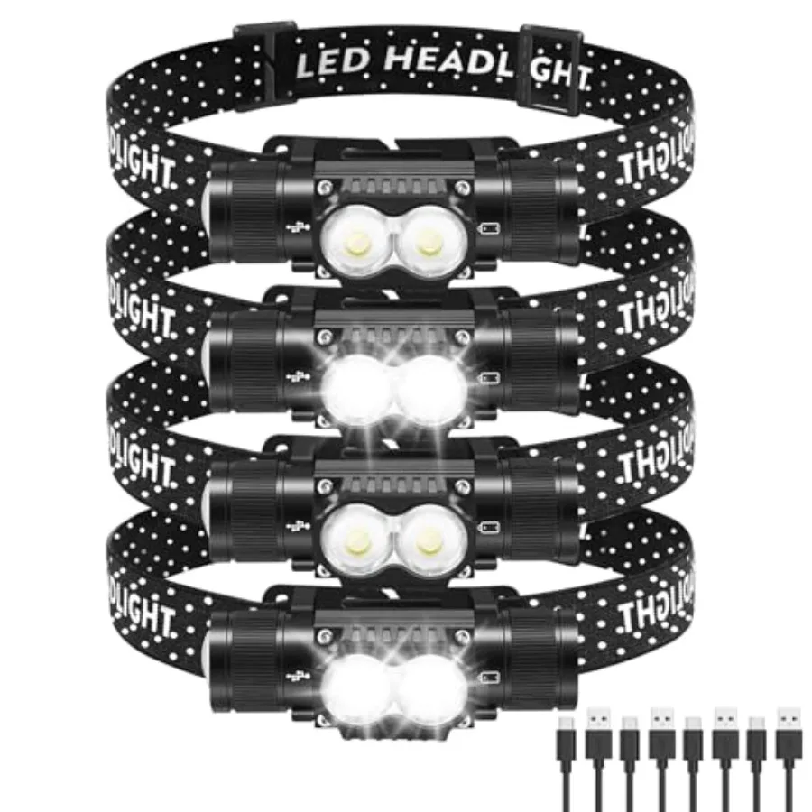 Headlamp Rechargeable 4 Pack 1200 Lumen LED Head Lamp with 4 Light Modes IPX6 Waterproof Super Bright High Lumen Headlamps Adju
Headlamp Rechargeable 4 Pack 1200 Lumen LED Head Lamp with 4 Light Modes IPX6 Waterproof Super Bright High Lumen Headlamps Adju