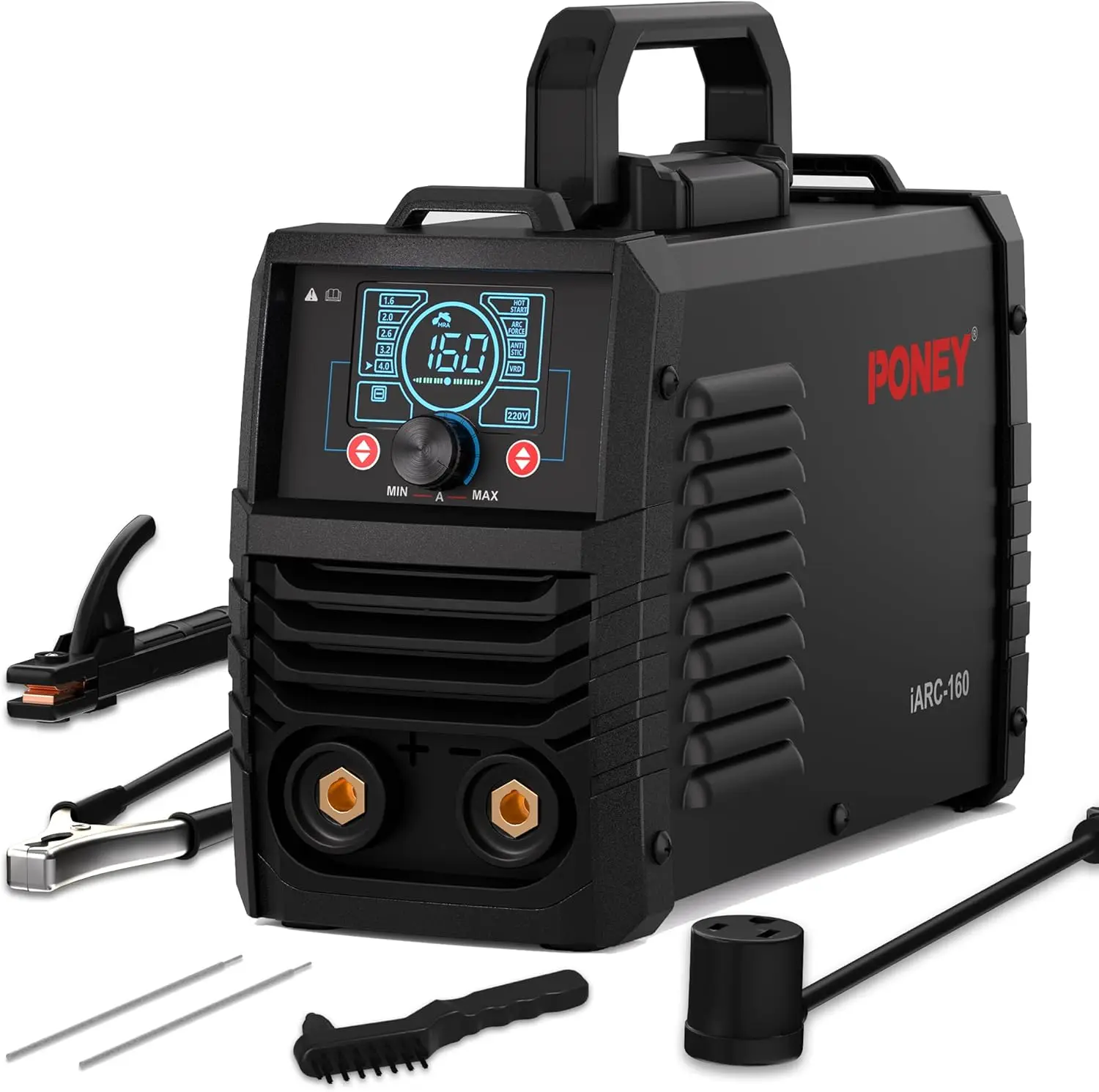 Портативный сварочный аппарат 110В/220В - 160А MMA/Lift TIG с LED-дисплеем, функциями Hot Start, Anti-Stick и VRD
Портативный сварочный аппарат 110В/220В - 160А MMA/Lift TIG с LED-дисплеем, функциями Hot Start, Anti-Stick и VRD