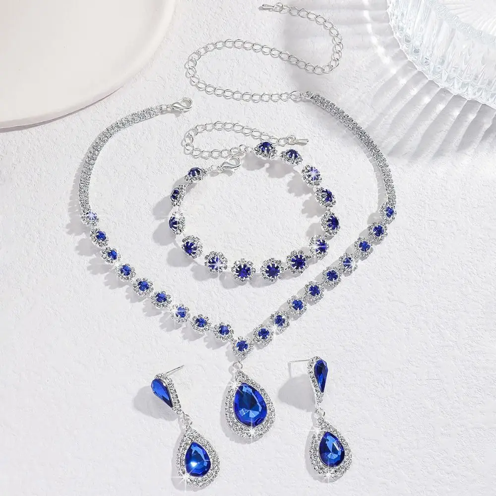 Water Drop Crystal Rhinestone Jewelry Set Diamond Bracelet Shining Tassels Earrings Luxury Exquisite Necklace
Water Drop Crystal Rhinestone Jewelry Set Diamond Bracelet Shining Tassels Earrings Luxury Exquisite Necklace
