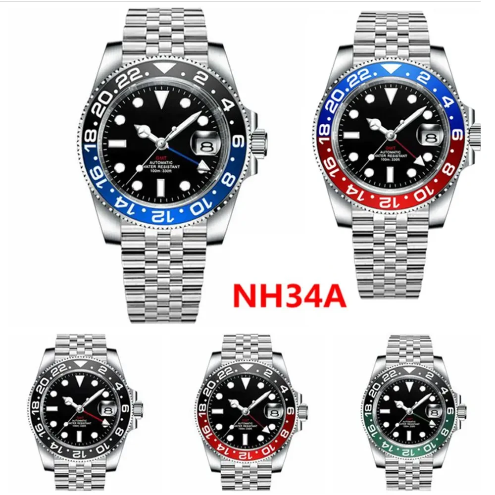 40mm NH34 GMT Men's Mechanical Watches 100M Waterproof Ceramic Sapphire Glass Stainless Steel Business Automatic Men Watch
40mm NH34 GMT Men's Mechanical Watches 100M Waterproof Ceramic Sapphire Glass Stainless Steel Business Automatic Men Watch