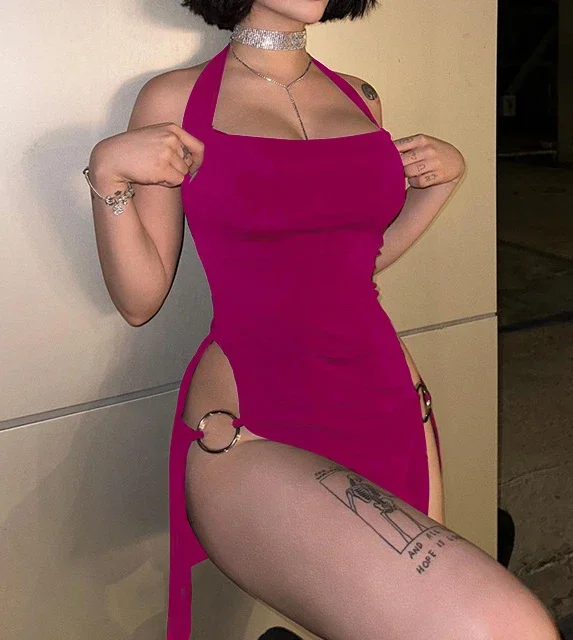 2024 Spring/Summer New Solid Backless Hollow Out Neck Hanging Sexy Spicy Girl Style Casual Elegant Tight Dress
2024 Spring/Summer New Solid Backless Hollow Out Neck Hanging Sexy Spicy Girl Style Casual Elegant Tight Dress