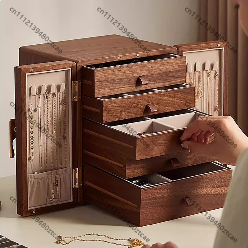 Luxury Wooden Jewelry Box Large Storage Organizer for Women Ring Necklace Display Stand Showcase
Luxury Wooden Jewelry Box Large Storage Organizer for Women Ring Necklace Display Stand Showcase