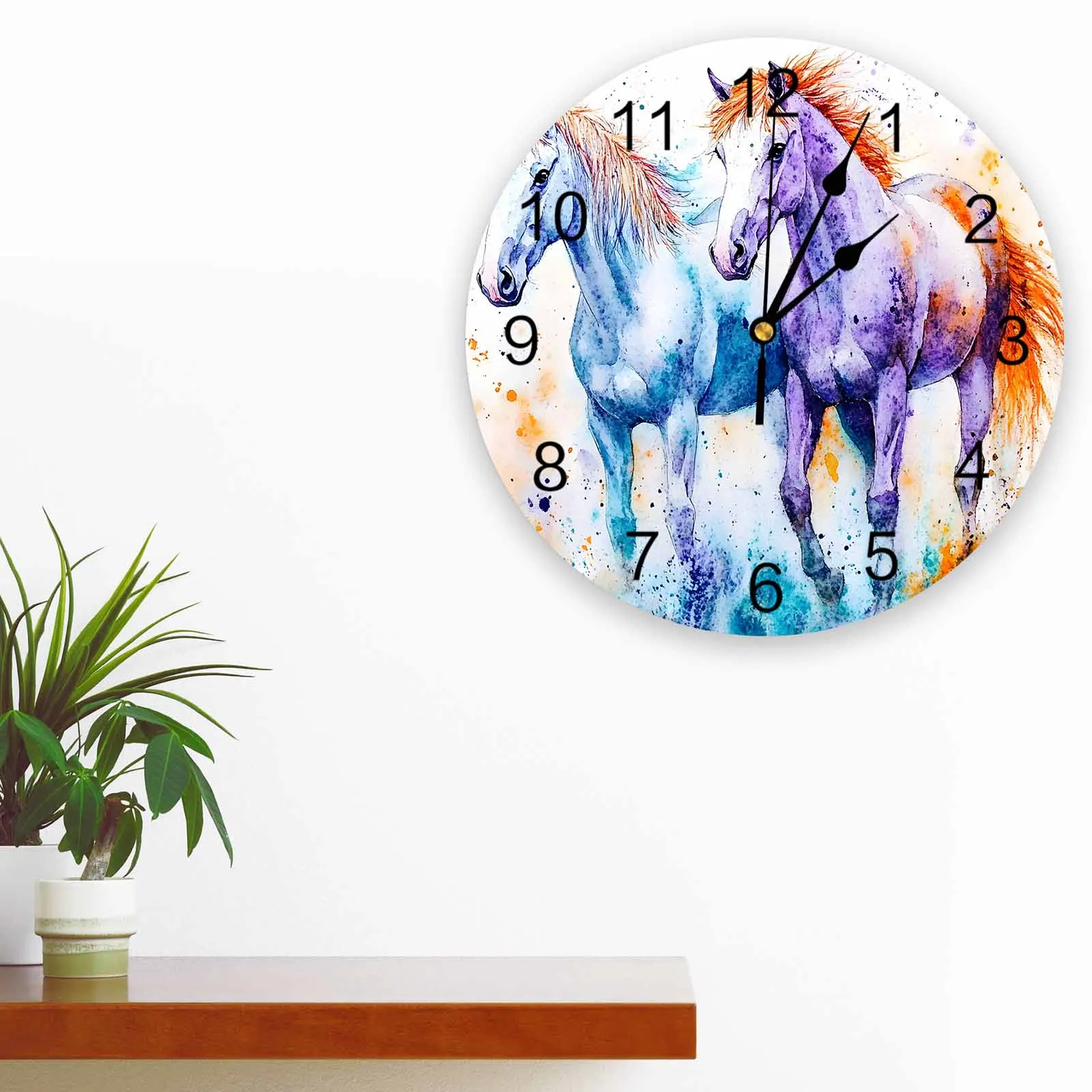 Bedroom Wall Clocks Watercolor Horse Living Room Clocks Ornaments Baby Room Study Mute Wall Clocks
Bedroom Wall Clocks Watercolor Horse Living Room Clocks Ornaments Baby Room Study Mute Wall Clocks