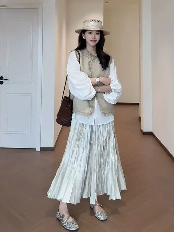plus Size Casual High Waist A-Line Midi Skirt Elegant Korean Style Loose Fit Women's Summer Fashion plus Size Half Body Skirt
plus Size Casual High Waist A-Line Midi Skirt Elegant Korean Style Loose Fit Women's Summer Fashion plus Size Half Body Skirt