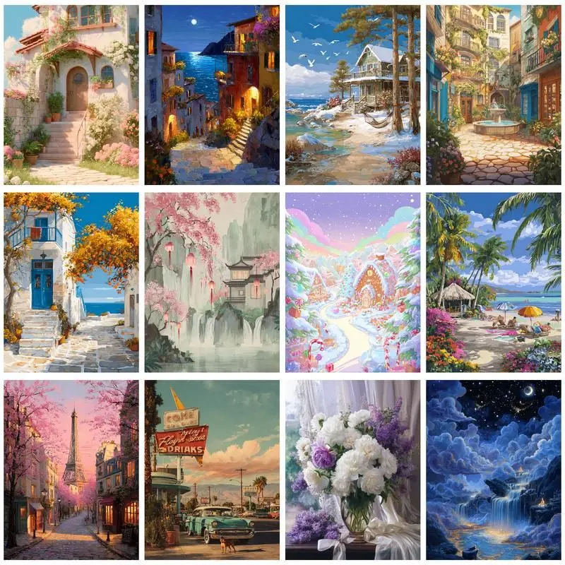 CHENISTORY Town Landscape DIY Frame Painting By Numbers Pictures By Number Flowers For Adults Room Wall Art 50x40cm
CHENISTORY Town Landscape DIY Frame Painting By Numbers Pictures By Number Flowers For Adults Room Wall Art 50x40cm