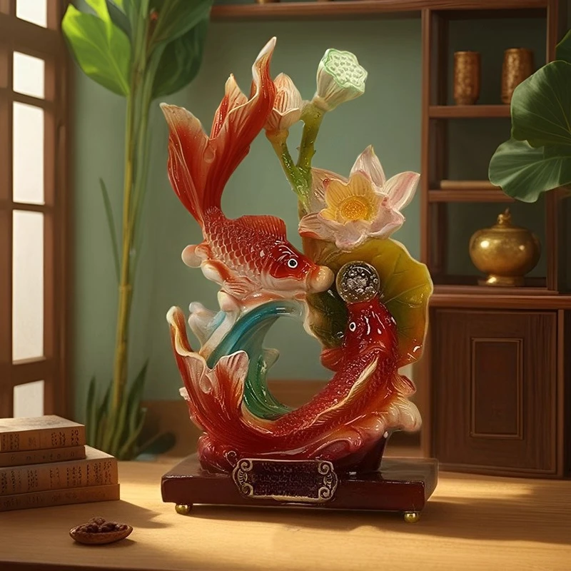 Light Luxury Decorations Living Room Foyer Wine Cabinet Handicrafts Home Decor Housewarming Koi Fish Decorations
Light Luxury Decorations Living Room Foyer Wine Cabinet Handicrafts Home Decor Housewarming Koi Fish Decorations