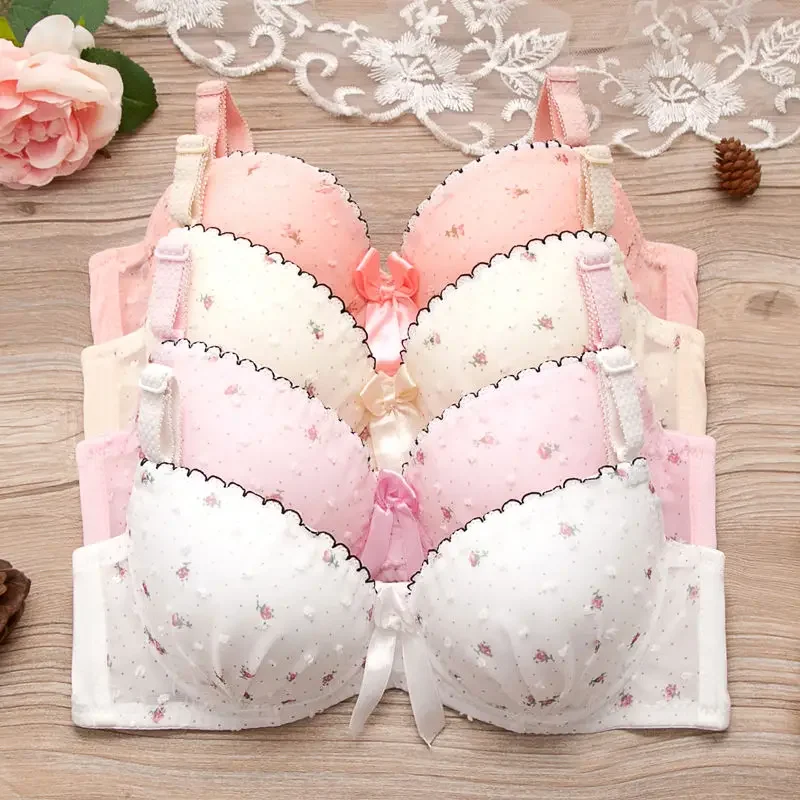 Puberty Women A B Cup Floral Print Underwire Bra Sweet Student Lace Bow Push Up Adjustable Small Bras Cotton Sexy Thin Underwear
Puberty Women A B Cup Floral Print Underwire Bra Sweet Student Lace Bow Push Up Adjustable Small Bras Cotton Sexy Thin Underwear