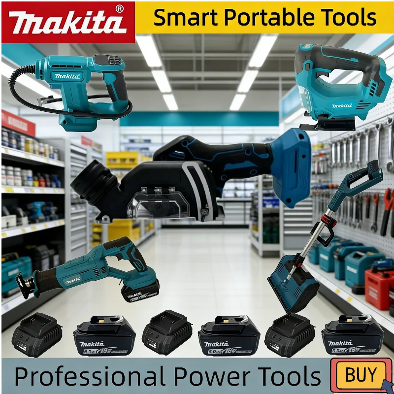 Makita Cordless Power Tool Set 18V : Cordless Rotary Hammer, Rivet Gun, High-Power Fan, Cordless Saw, Air Inflator
Makita Cordless Power Tool Set 18V : Cordless Rotary Hammer, Rivet Gun, High-Power Fan, Cordless Saw, Air Inflator