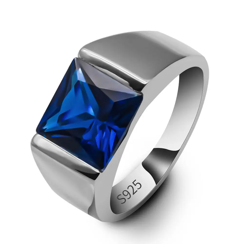Wholesale Custom Genuine 925 Sterling Silver Wedding Men Ring Blue Cubic Zircon Stone for Jewelry Gift Silver Hand
Wholesale Custom Genuine 925 Sterling Silver Wedding Men Ring Blue Cubic Zircon Stone for Jewelry Gift Silver Hand
