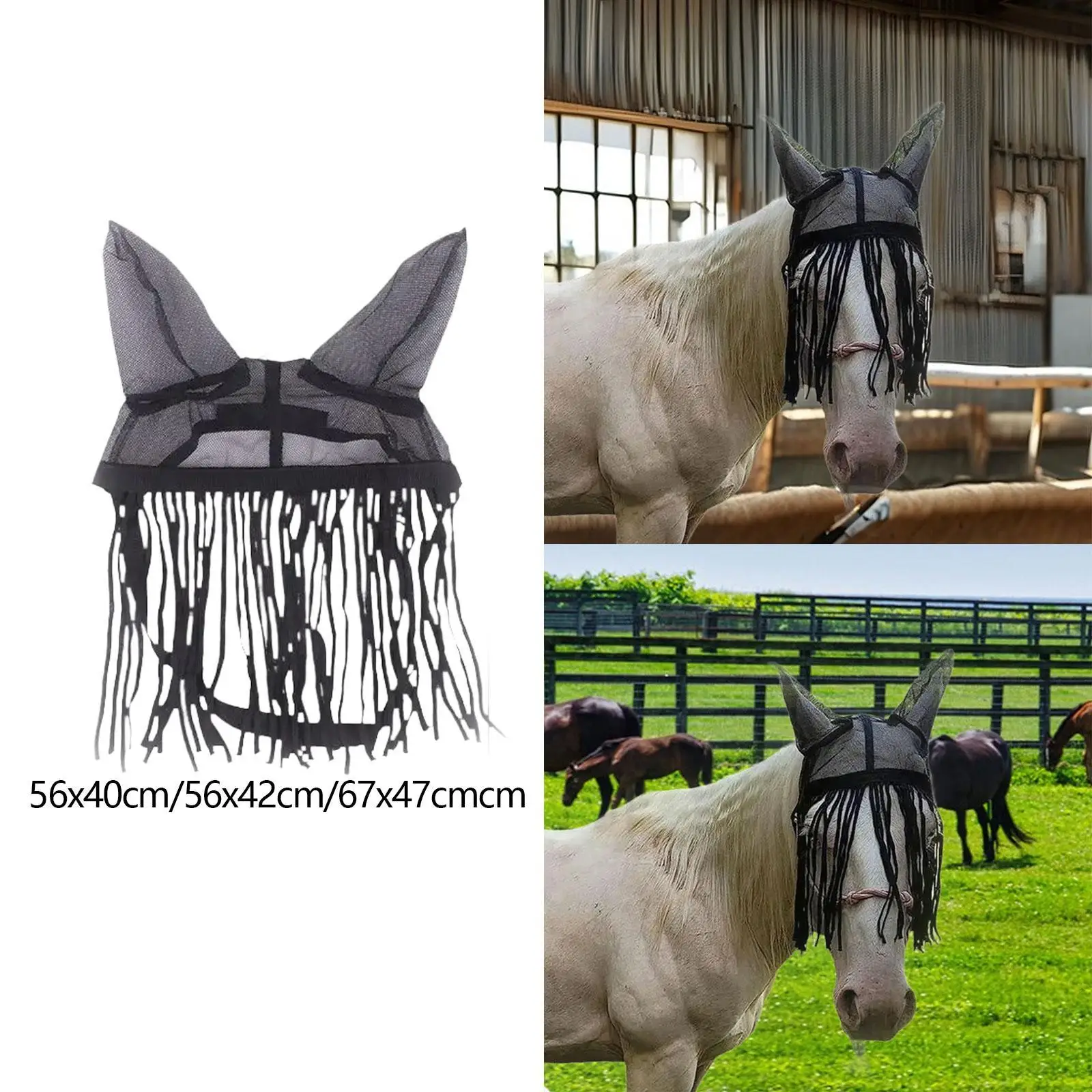 Horse Fly Mask Full Coverage Soft Polyester Equestrian Equipment for Horse Protection Against Flies Summer
Horse Fly Mask Full Coverage Soft Polyester Equestrian Equipment for Horse Protection Against Flies Summer