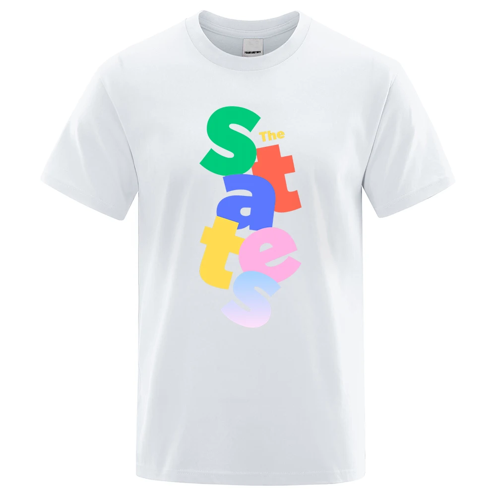 The States Colorful Letters Printed Male T-Shirt Fashion Print T Shirt Breathable Oversize T-Shirts Summer Cotton Men Clothing
The States Colorful Letters Printed Male T-Shirt Fashion Print T Shirt Breathable Oversize T-Shirts Summer Cotton Men Clothing