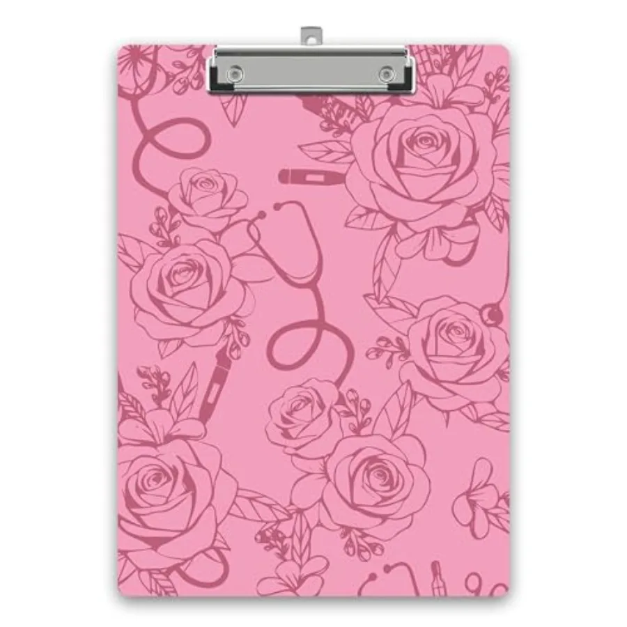 Nurse Wooden Clipboard, Pink Rose Clipboard with Metal Clip Double-Sided Print, Cute Office Supplies, for Office School Teacher
Nurse Wooden Clipboard, Pink Rose Clipboard with Metal Clip Double-Sided Print, Cute Office Supplies, for Office School Teacher