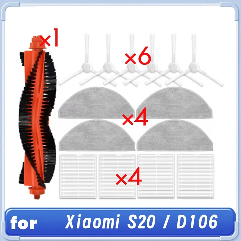 15 шт. для Xiaomi S20/D106 робот-пылесос, набор для чистки, аксессуары для подметальных машин, основная боковая щетка, тряпичный фильтр
15 шт. для Xiaomi S20/D106 робот-пылесос, набор для чистки, аксессуары для подметальных машин, основная боковая щетка, тряпичный фильтр