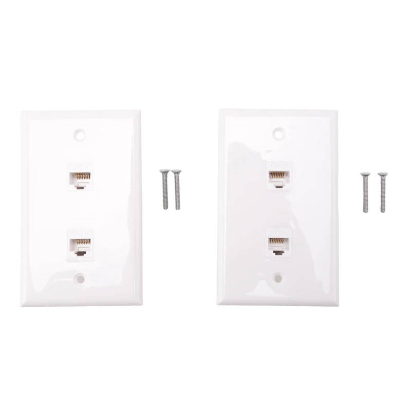 2 Port Ethernet Wall Plate, Cat6 Female To Female Wall Jack RJ45 Keystone Inline Coupler Wall Outlet, White
2 Port Ethernet Wall Plate, Cat6 Female To Female Wall Jack RJ45 Keystone Inline Coupler Wall Outlet, White