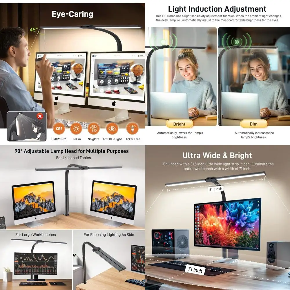 Eye-Caring 24W Dual-Arch Desk Lamp with Clamp, Flexible Gooseneck for Study and Workbench Reading
Eye-Caring 24W Dual-Arch Desk Lamp with Clamp, Flexible Gooseneck for Study and Workbench Reading