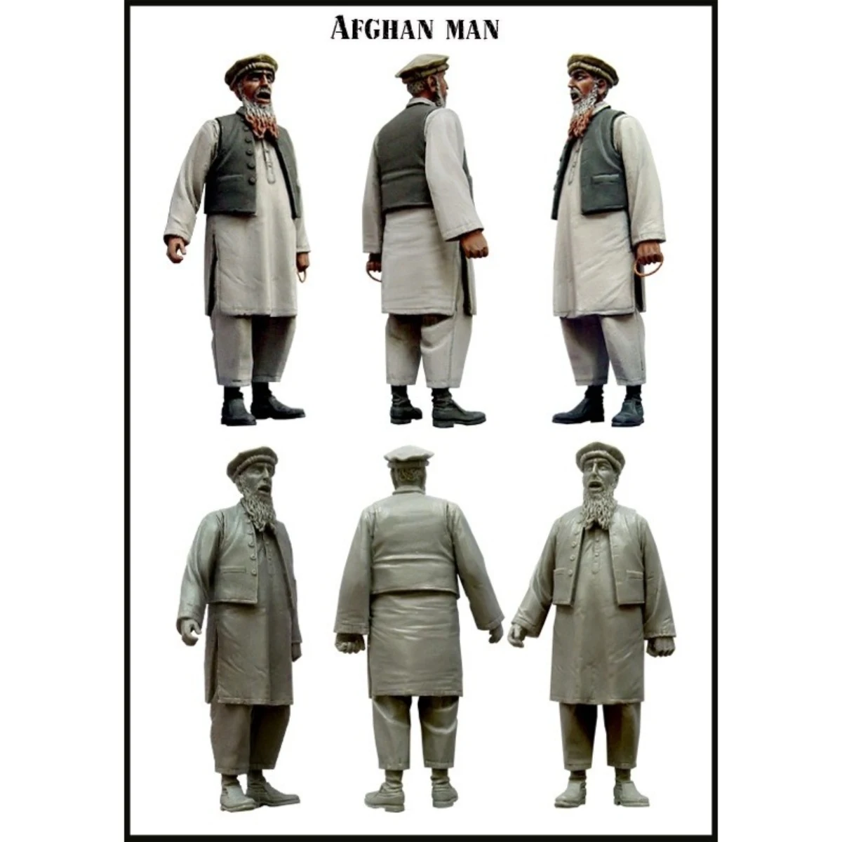 1/35 Resin unpainted model Kit, Afghan man (1 person only) unassembled and unpainted GK, 1021R
1/35 Resin unpainted model Kit, Afghan man (1 person only) unassembled and unpainted GK, 1021R
