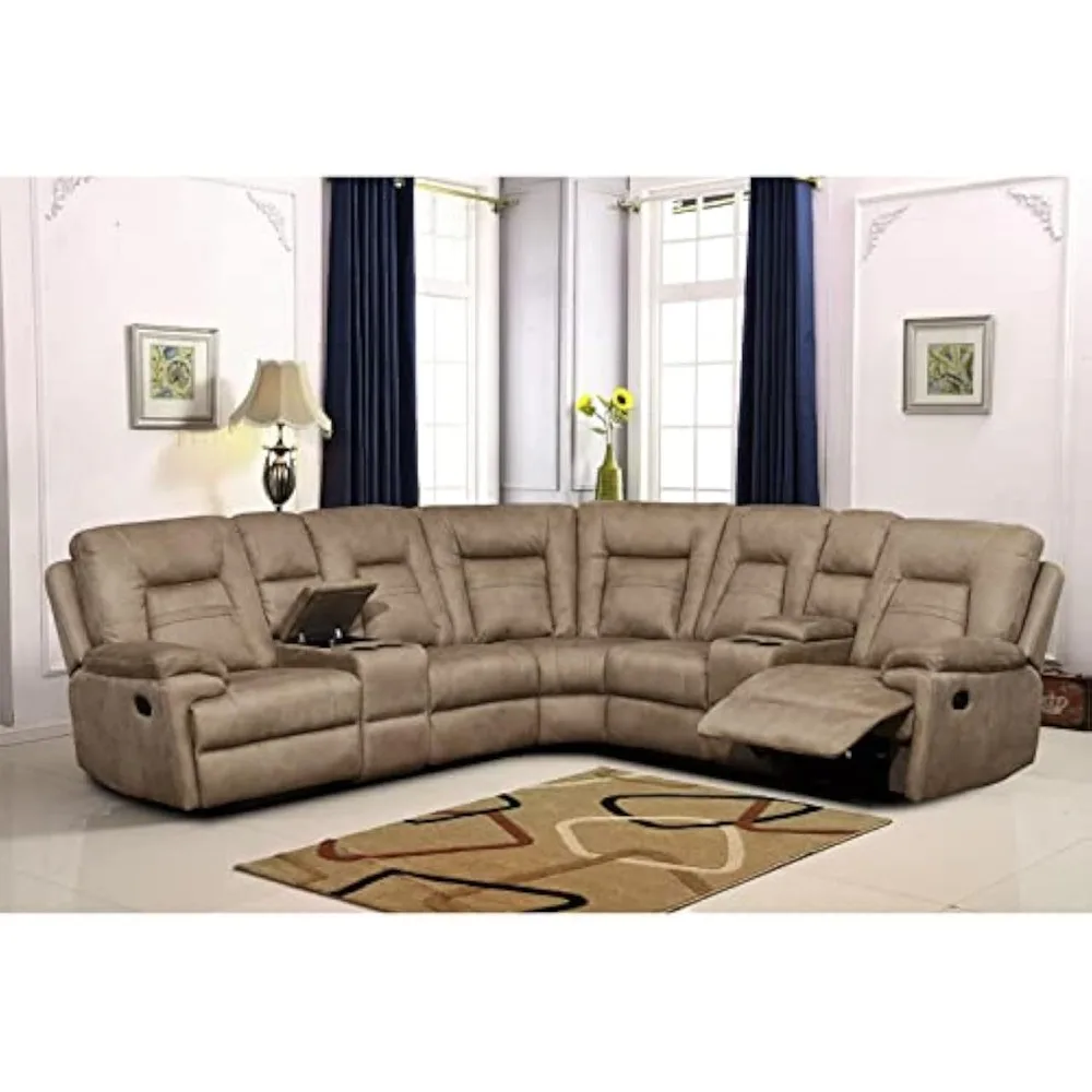 Microfiber Reclining Sectional Living Room Sofa,with Reclining Backs & Elevating Footrests,Luxurious Microfiber Sectional Sofa
Microfiber Reclining Sectional Living Room Sofa,with Reclining Backs & Elevating Footrests,Luxurious Microfiber Sectional Sofa