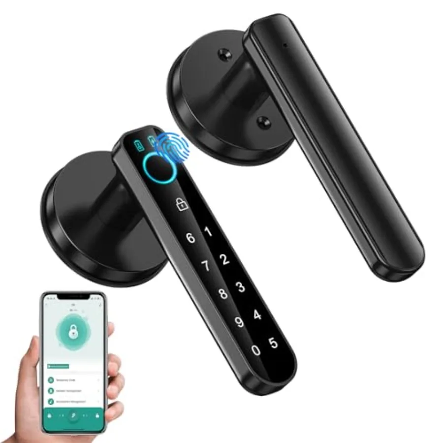 Fingerprint Door Lock- Smrt Door knob, biometric Door Lock with psscode keypd keyless Entry Door Hndle for Bedroom Home Hotel O
Fingerprint Door Lock- Smrt Door knob, biometric Door Lock with psscode keypd keyless Entry Door Hndle for Bedroom Home Hotel O