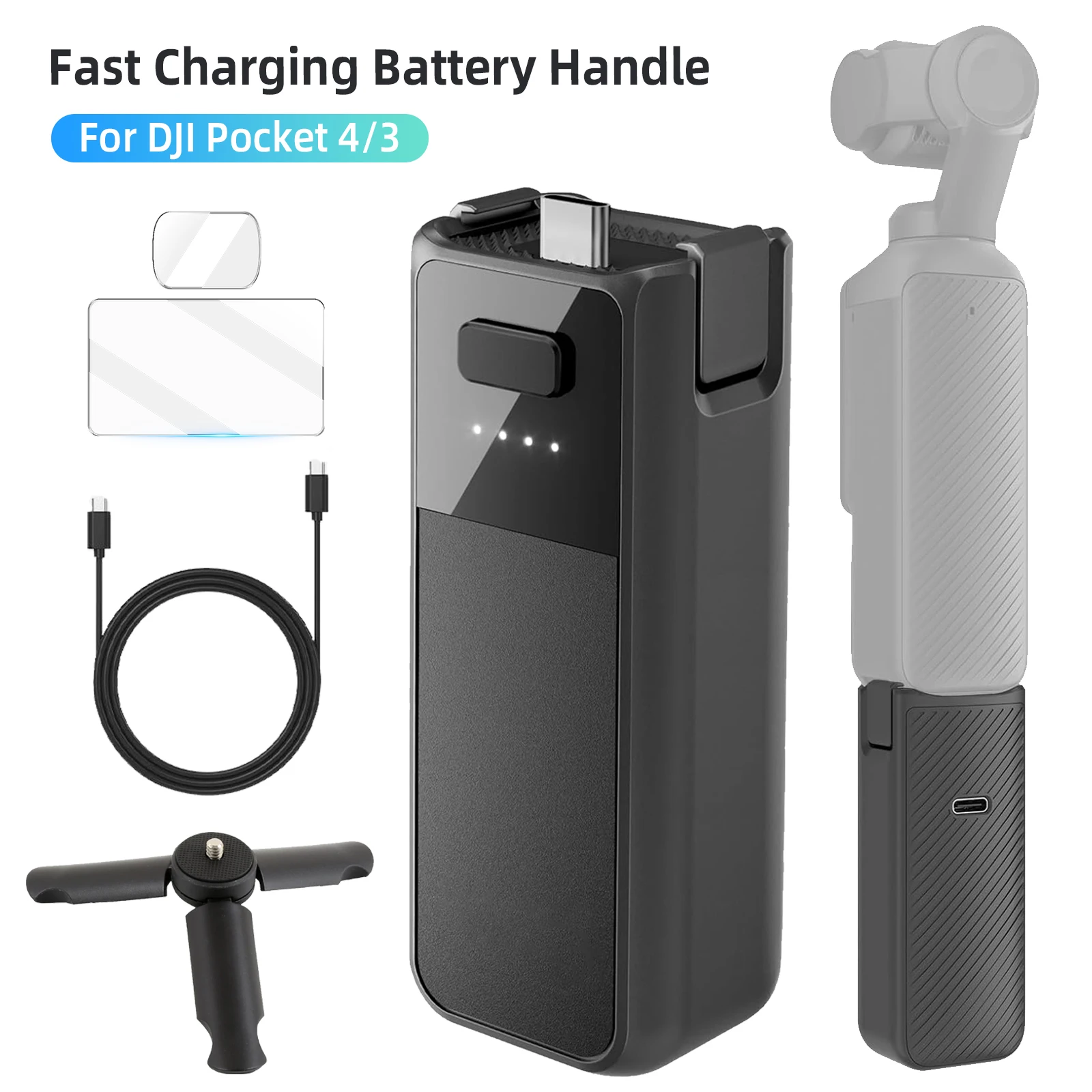 Battery Handle for DJI OSMO Pocket 4 3 Portable Fast Charging Handle Grip with Tripod&Glass Battery Grip for Pocket4 Accessories
Battery Handle for DJI OSMO Pocket 4 3 Portable Fast Charging Handle Grip with Tripod&Glass Battery Grip for Pocket4 Accessories