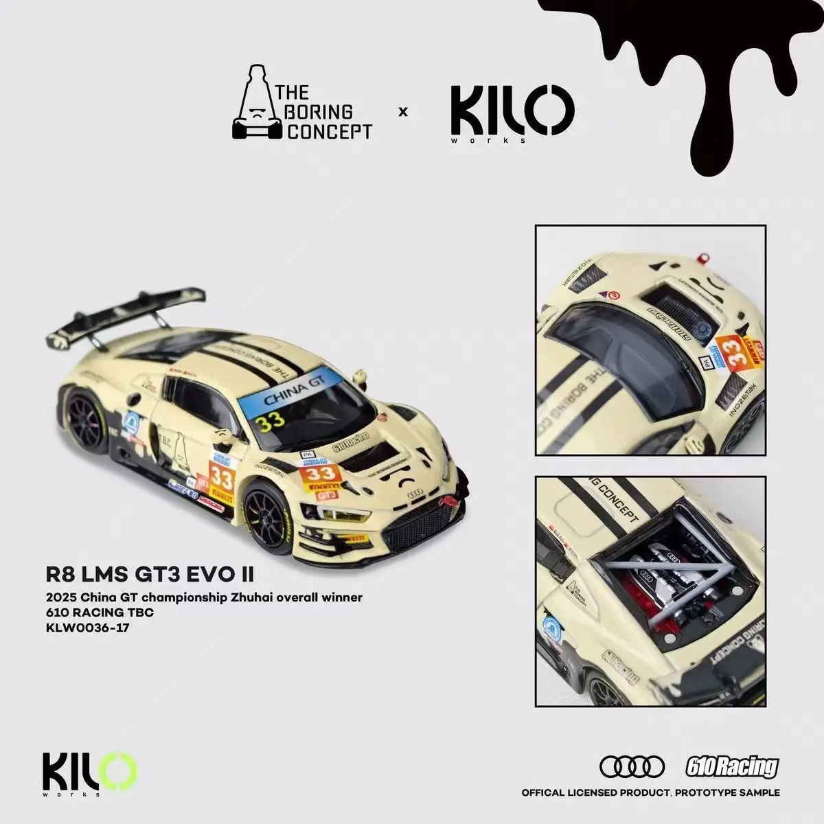 Kiloworks Audi AODI R8Ims GT3EVOII TBC1/64 Alloy Car Model Collection Ornament
Kiloworks Audi AODI R8Ims GT3EVOII TBC1/64 Alloy Car Model Collection Ornament