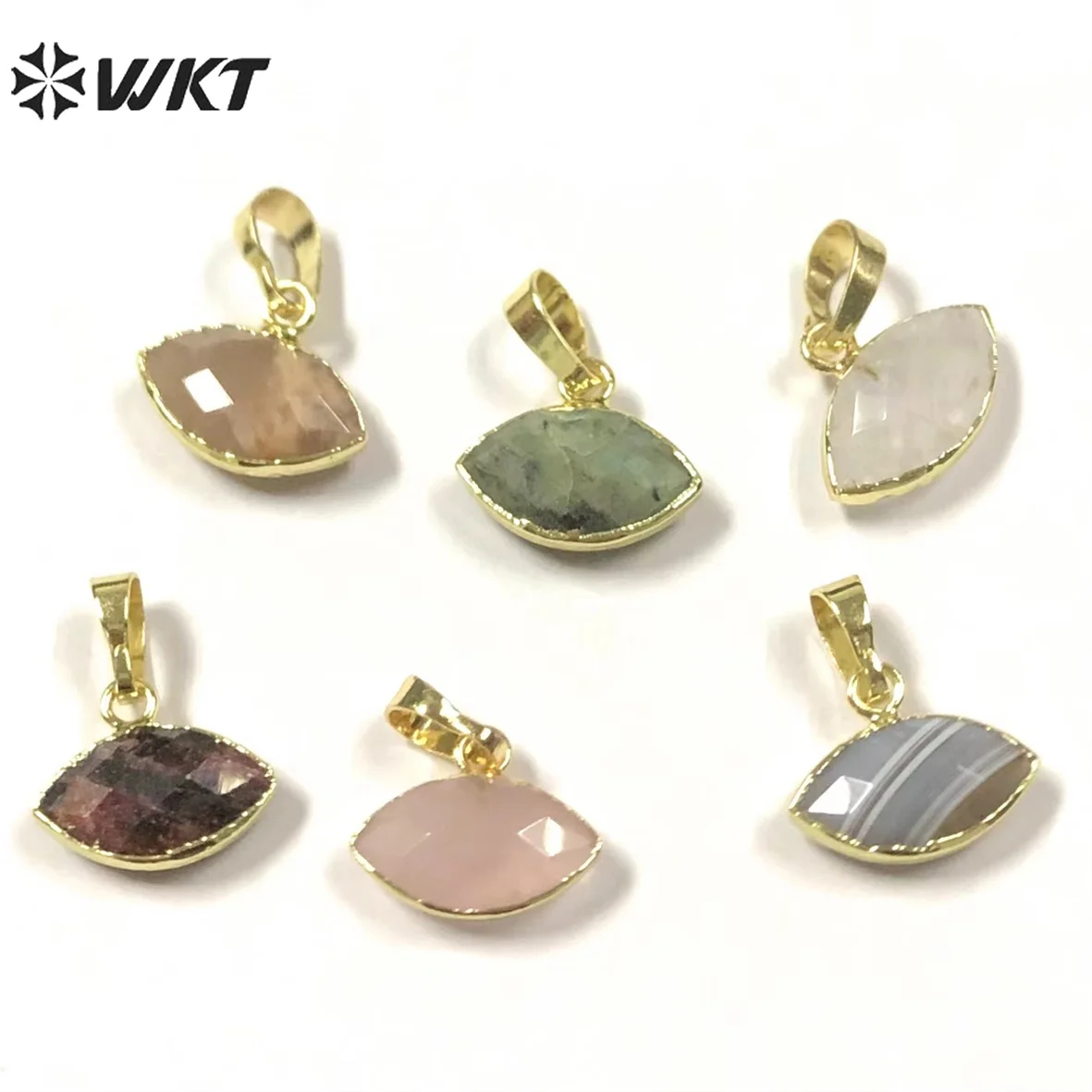 WT-P1753 Fashion Natural Stone Eye Shape Gold Edge Gem Stone Pendants Exquisite Jewelry Accessory DIY for Necklace Stylish Gift
WT-P1753 Fashion Natural Stone Eye Shape Gold Edge Gem Stone Pendants Exquisite Jewelry Accessory DIY for Necklace Stylish Gift
