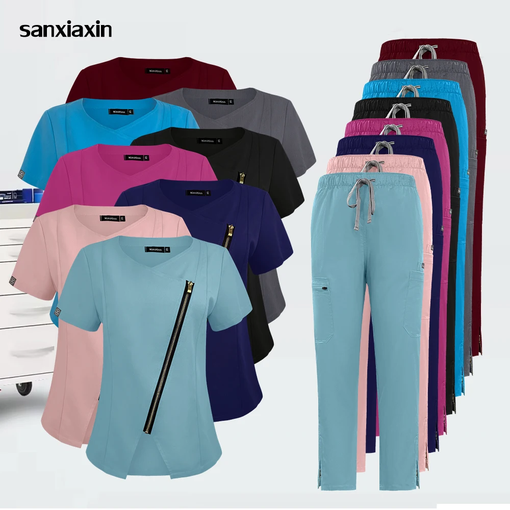 Hospital Surgical Uniforms Woman High-quality Nursing Scrubs Set Medical V-Neck Top Pockets Pants Doctor Nursing Beauty Workwear
Hospital Surgical Uniforms Woman High-quality Nursing Scrubs Set Medical V-Neck Top Pockets Pants Doctor Nursing Beauty Workwear