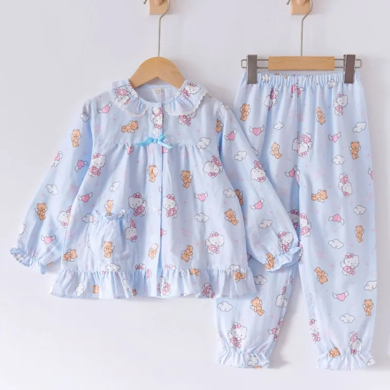 Hello Kitty Double-layered Cotton Pyjamas Kawaii Sanrio Adorable Cartoon Children's Pajamas Sweet Home Wear Birthday Gift
Hello Kitty Double-layered Cotton Pyjamas Kawaii Sanrio Adorable Cartoon Children's Pajamas Sweet Home Wear Birthday Gift