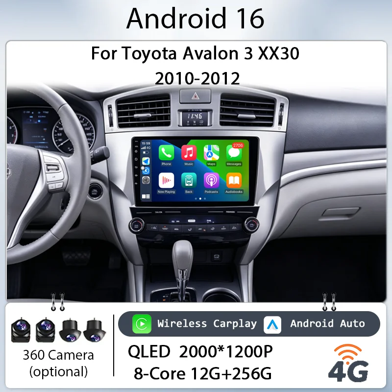 Android 16 Wireless CarPlay GPS Navi Bluetooth 4G DSP QLED for Toyota Avalon 3 XX30 2010-2012 Car Stereo 9" IPS HD Touch Screen
Android 16 Wireless CarPlay GPS Navi Bluetooth 4G DSP QLED for Toyota Avalon 3 XX30 2010-2012 Car Stereo 9" IPS HD Touch Screen