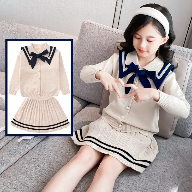 Girls' Sweater Set 2023 Autumn New Western Style Fashion Teen College Style Striped Knit Sweater Pleated Skirt Two-piece Set
Girls' Sweater Set 2023 Autumn New Western Style Fashion Teen College Style Striped Knit Sweater Pleated Skirt Two-piece Set