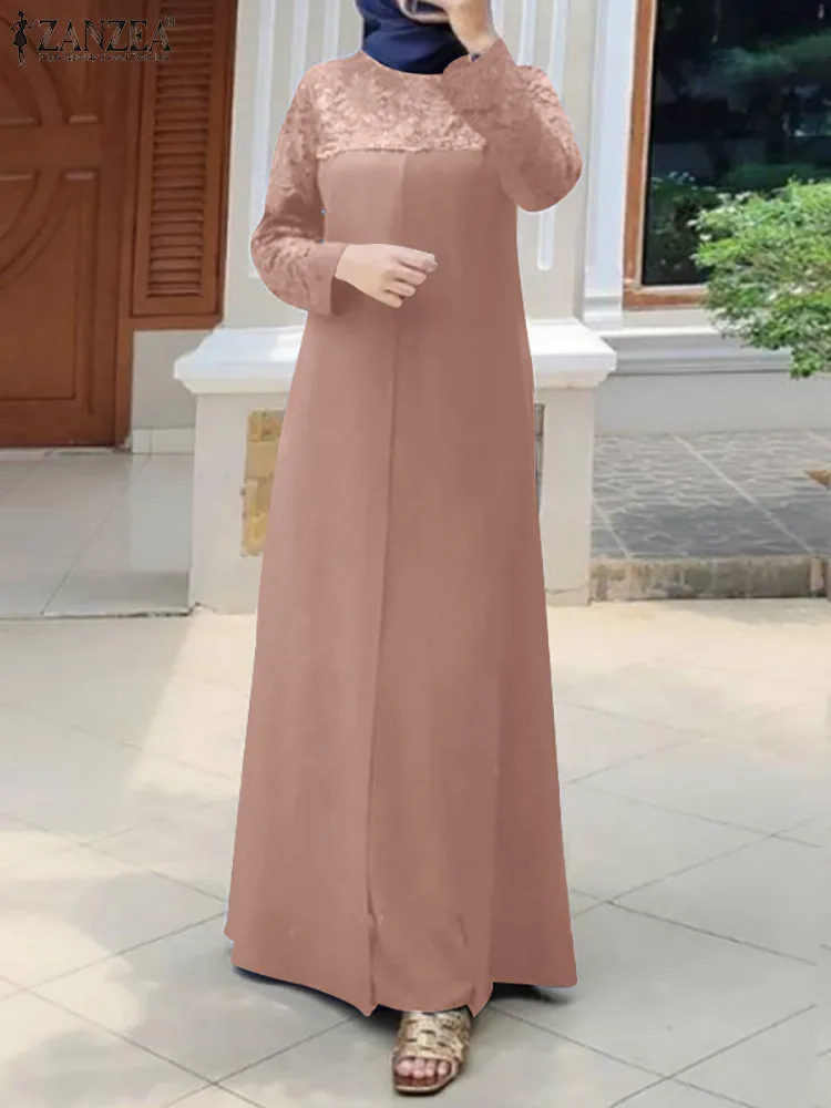 ZANZEA Women Summer Muslim Dress Full Sleeve Lace up O-Neck Solid Abayas Turkey Sundress Elegant Casual Holiday Loose Long Robe
ZANZEA Women Summer Muslim Dress Full Sleeve Lace up O-Neck Solid Abayas Turkey Sundress Elegant Casual Holiday Loose Long Robe
