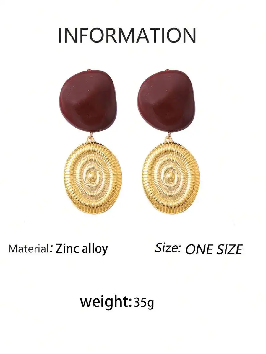 Vintage Zinc Alloy Resin Drop Earrings With Geometric Gold Tone Disc
Vintage Zinc Alloy Resin Drop Earrings With Geometric Gold Tone Disc