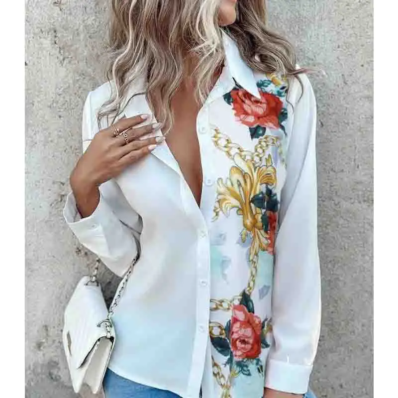 New Fashion Button Up Floral Women's Blouse Office Lady Long Sleeve Women Shirts Elegant Woman Tops Loose Female Clothing F054
New Fashion Button Up Floral Women's Blouse Office Lady Long Sleeve Women Shirts Elegant Woman Tops Loose Female Clothing F054