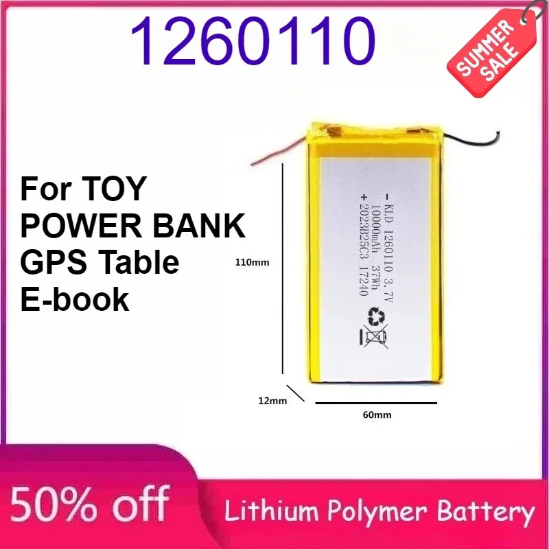 1260110 10000 мАч 3,7 В полимерная литиевая аккумуляторная батарея с кабелем для игрушек POWER BANK GPS настольная электронная книга
1260110 10000 мАч 3,7 В полимерная литиевая аккумуляторная батарея с кабелем для игрушек POWER BANK GPS настольная электронная книга