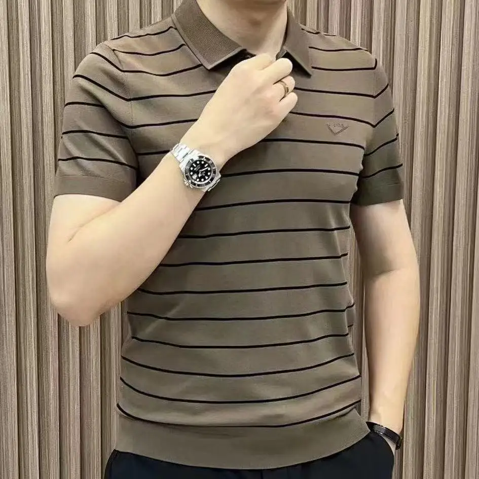 Business Casual Men Polo Shirts Summer Lapel Striped Button Thin Style Luxury Fashion Office Social Short Sleeve Knitted Tops
Business Casual Men Polo Shirts Summer Lapel Striped Button Thin Style Luxury Fashion Office Social Short Sleeve Knitted Tops